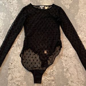 Nwot Kate young for Target mesh body podka dot suit